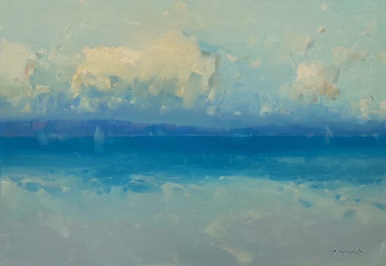 Ocean Clouds, Original oil Painting, Handmade artwork, One of a Kind                        